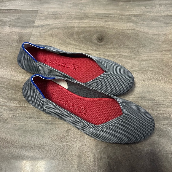 Rothy's Gray Flats with Red and Blue Accents - Picture 4 of 6
